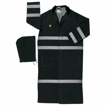 MCR SAFETY Garments, .35mm, PVC/Poly, Coat, LF, Refl, X5 FR267CRX5